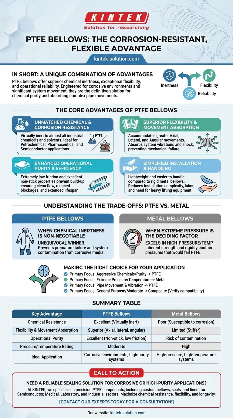 What advantages do PTFE Bellows have over other types of bellows? Superior Chemical Resistance and Flexibility Visual Guide