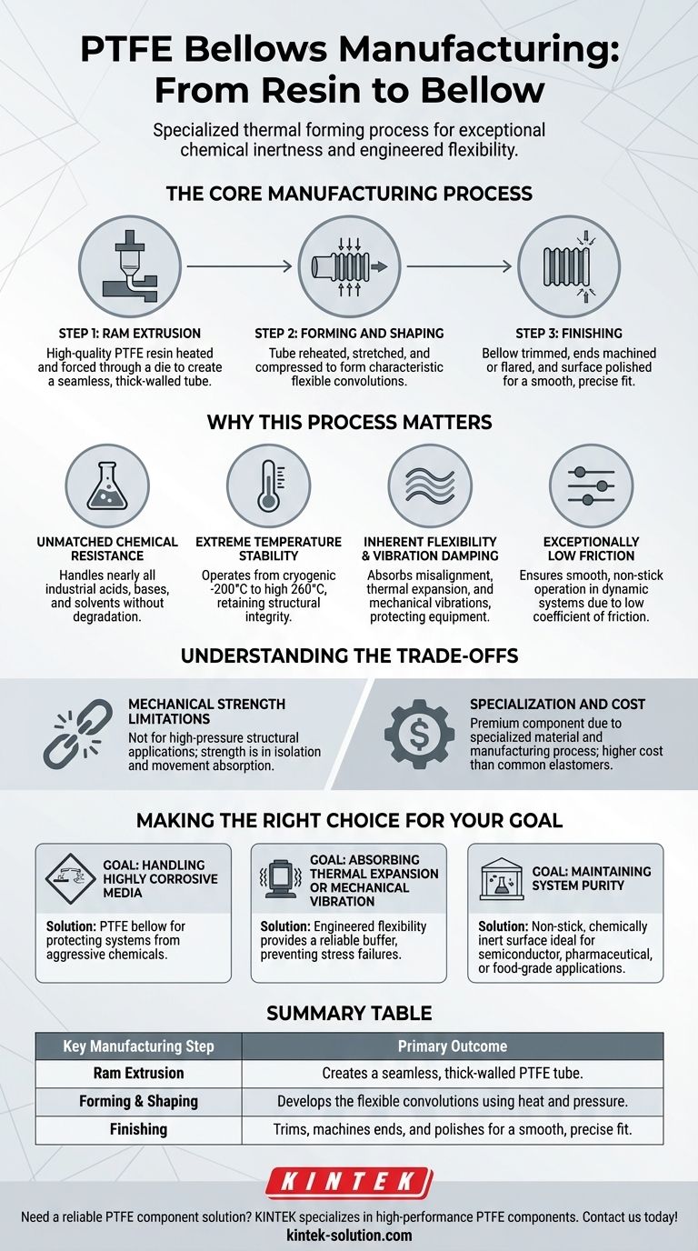 Como são fabricados os foles de PTFE? Um Guia para a Termomoldagem de Precisão Guia Visual