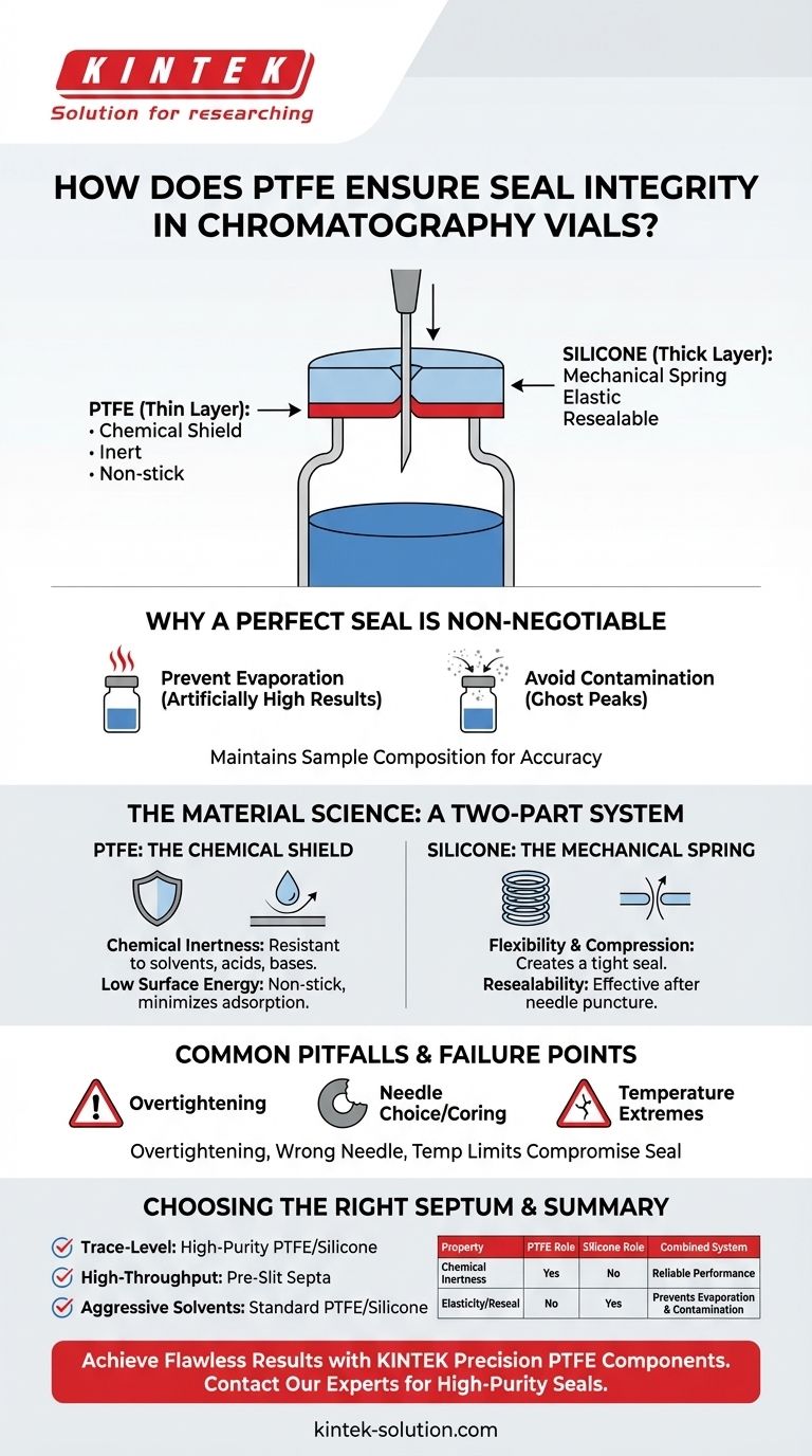 Comment le PTFE assure-t-il l'intégrité du joint dans les flacons de chromatographie ? Obtenez des résultats sans fuite et sans contamination Guide Visuel