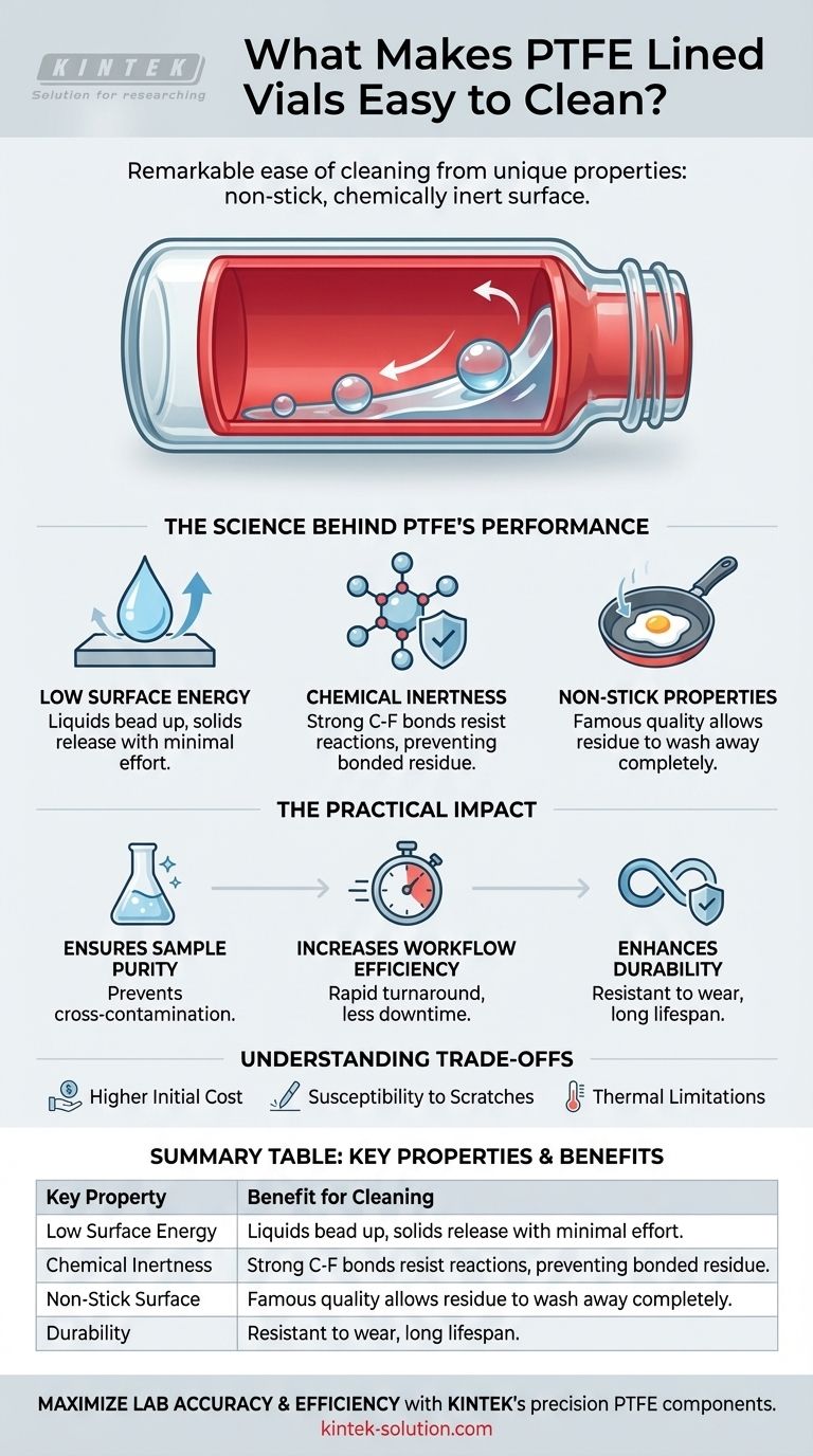 Was macht PTFE-ausgekleidete Vials leicht zu reinigen? Die Wissenschaft hinter ihrer antihaftenden, inerten Oberfläche Visuelle Anleitung