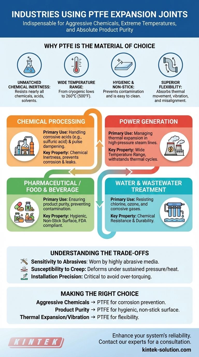 In quali settori vengono comunemente utilizzati i giunti di dilatazione in PTFE? Fondamentali per i sistemi chimici, energetici e igienici Guida Visiva