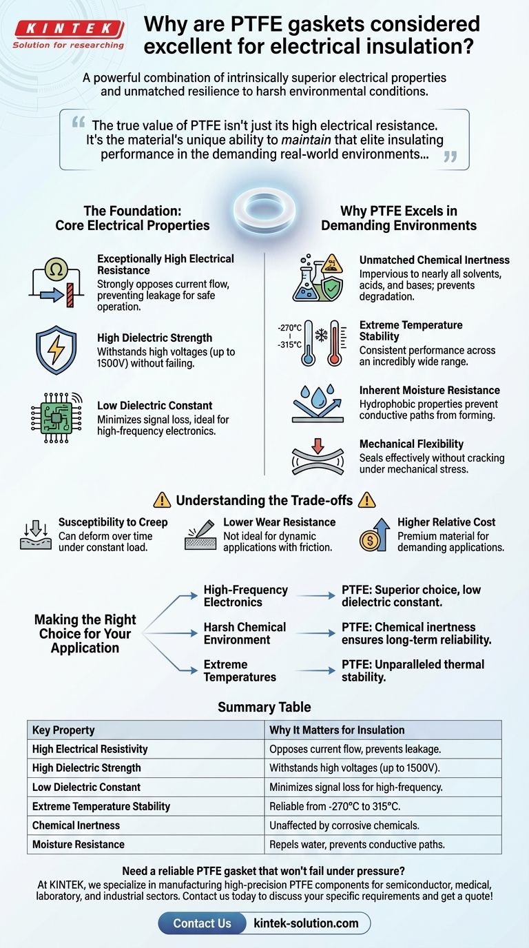 Perché le guarnizioni in PTFE sono considerate eccellenti per l'isolamento elettrico? Affidabilità Ineguagliabile in Ambienti Difficili Guida Visiva