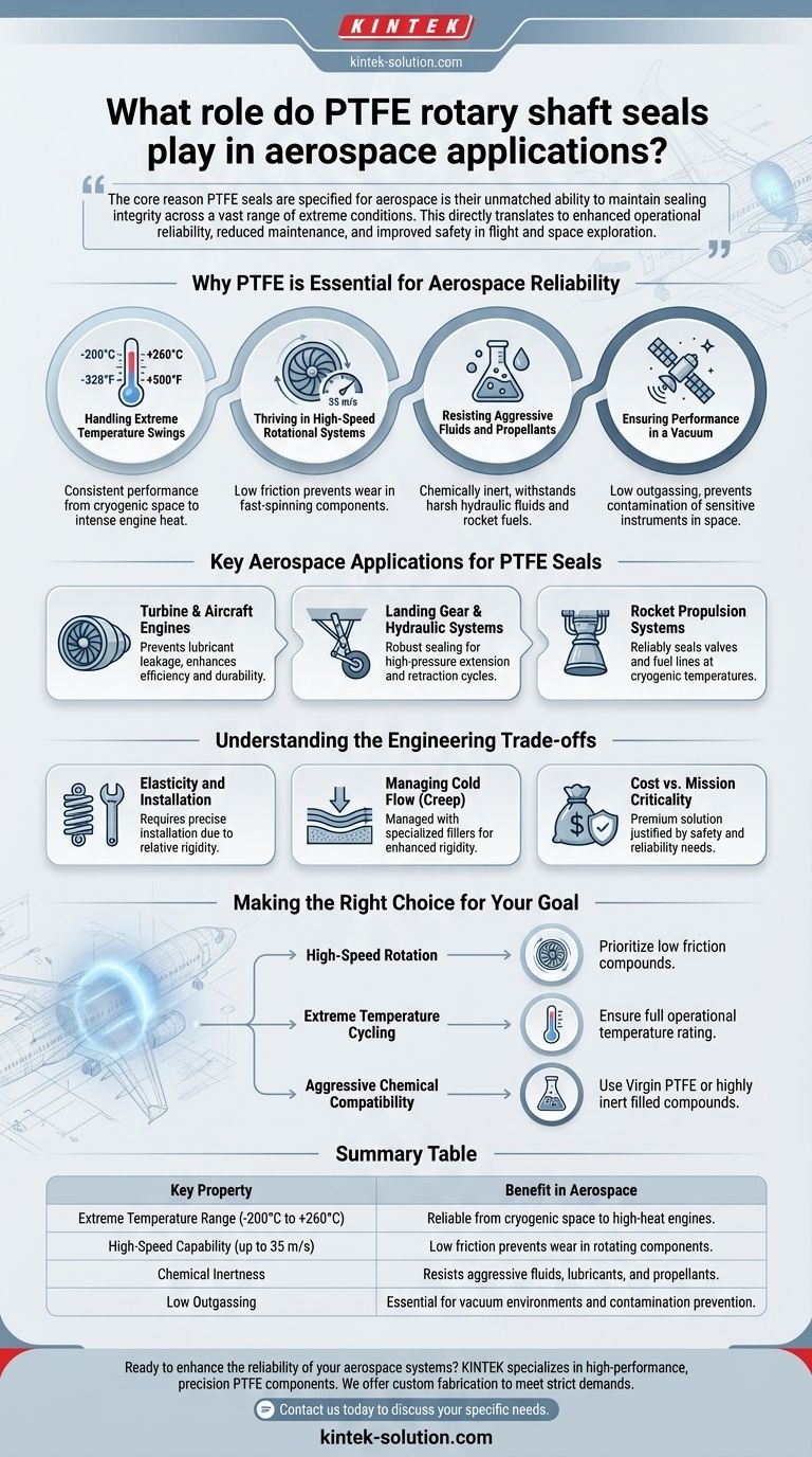 Qual papel as vedações rotativas de eixo de PTFE desempenham em aplicações aeroespaciais? Garantindo Confiabilidade em Condições Extremas Guia Visual