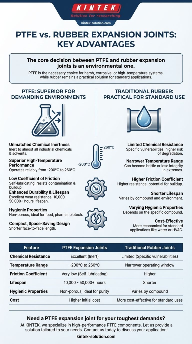 Quali sono i principali vantaggi dei giunti di dilatazione in PTFE rispetto ai giunti in gomma tradizionali? Prestazioni superiori in ambienti difficili Guida Visiva