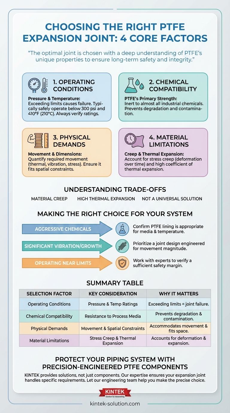 PTFEエキスパンションジョイントを選択する際に考慮すべき要因は何ですか？システムの安全性と長寿命を確保するために ビジュアルガイド