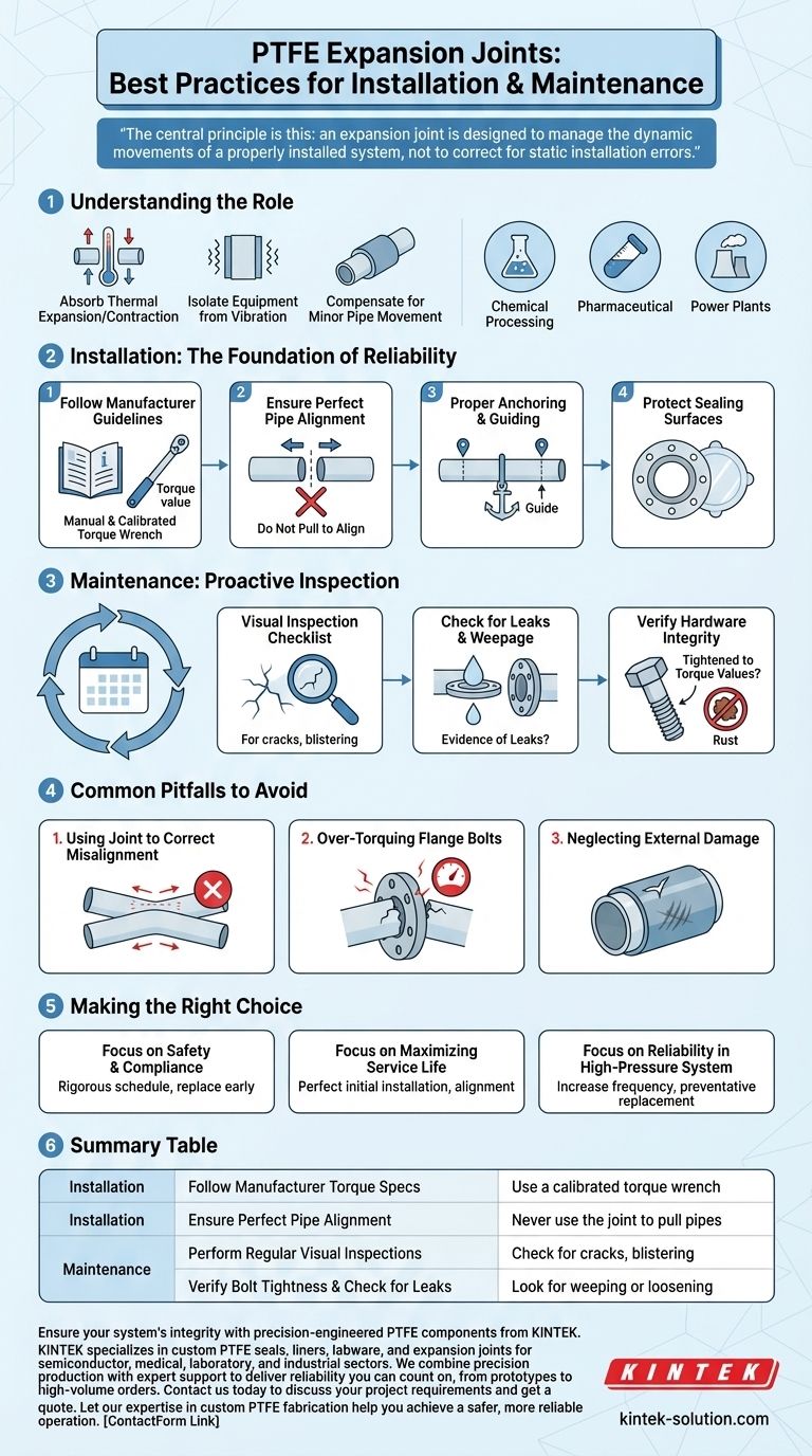¿Cuáles son las mejores prácticas para instalar y mantener las juntas de expansión de PTFE? Garantizar la máxima seguridad y fiabilidad Guía Visual