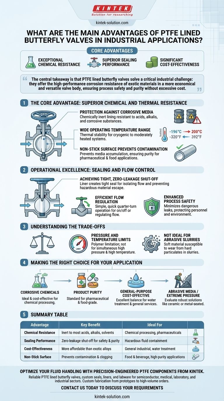 ما هي المزايا الرئيسية لصمامات الفراشة المبطنة بـ PTFE في التطبيقات الصناعية؟ تحقيق مقاومة فائقة للتآكل وتوفير في التكاليف دليل مرئي