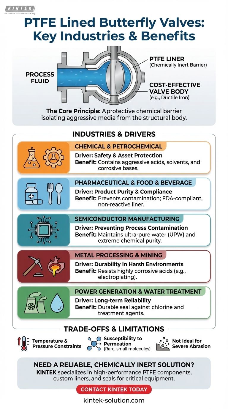 Quais setores se beneficiam da resistência química das válvulas borboleta revestidas com PTFE? Aplicações-chave e guia de seleção Guia Visual
