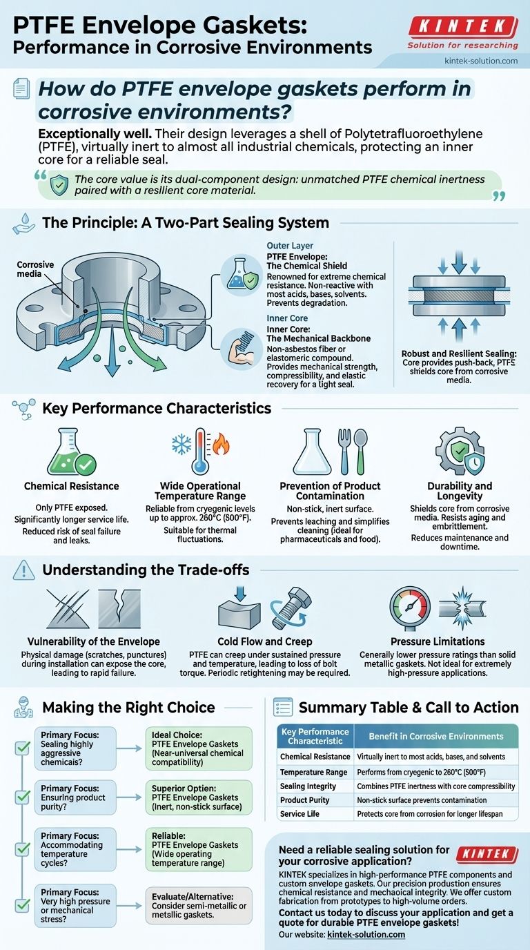 Come si comportano le guarnizioni a busta in PTFE in ambienti corrosivi? Ottieni una resistenza chimica superiore Guida Visiva