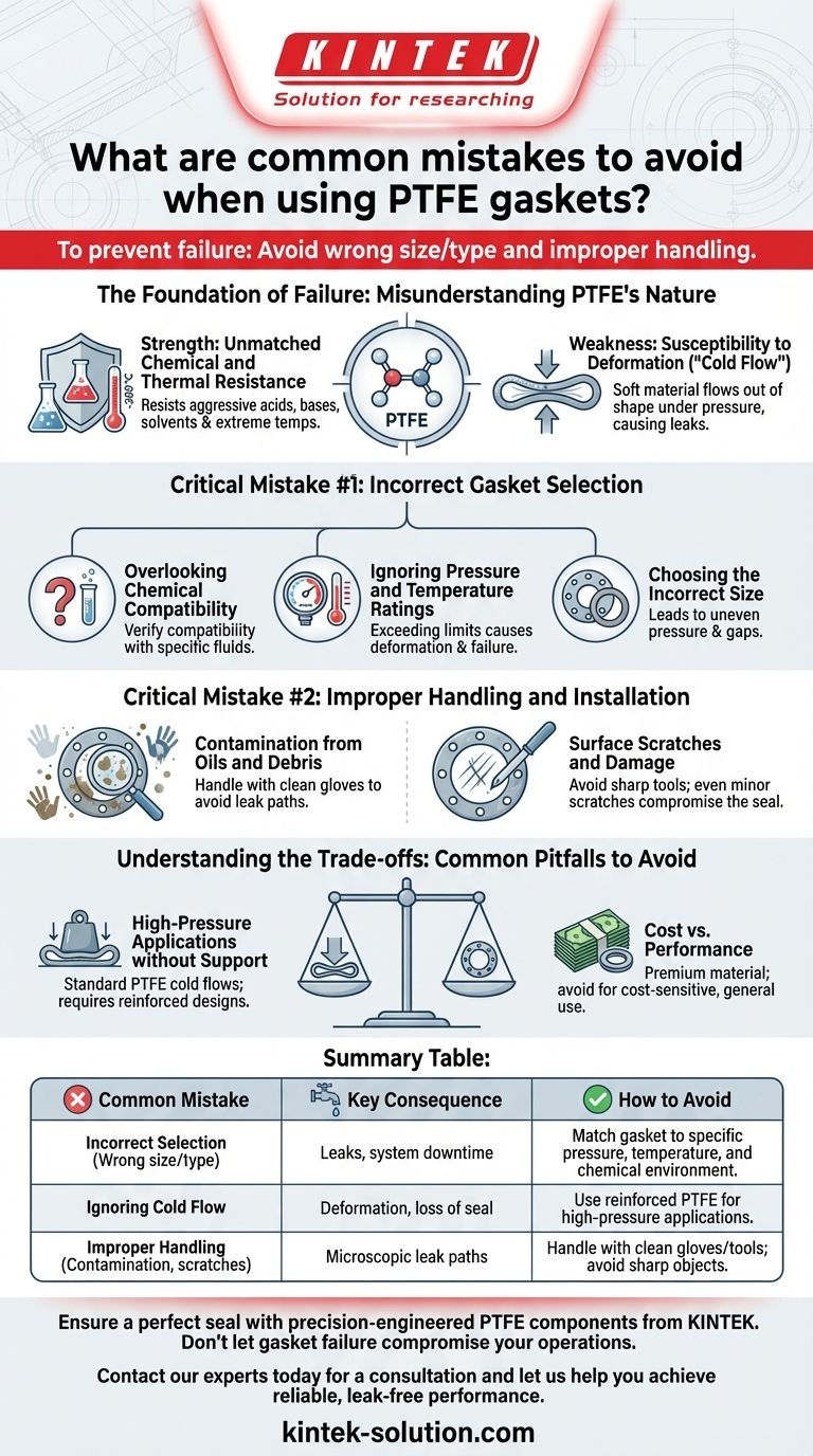 Quais são os erros comuns a serem evitados ao usar juntas de PTFE? Evite Vazamentos e Tempo de Inatividade Custosos Guia Visual