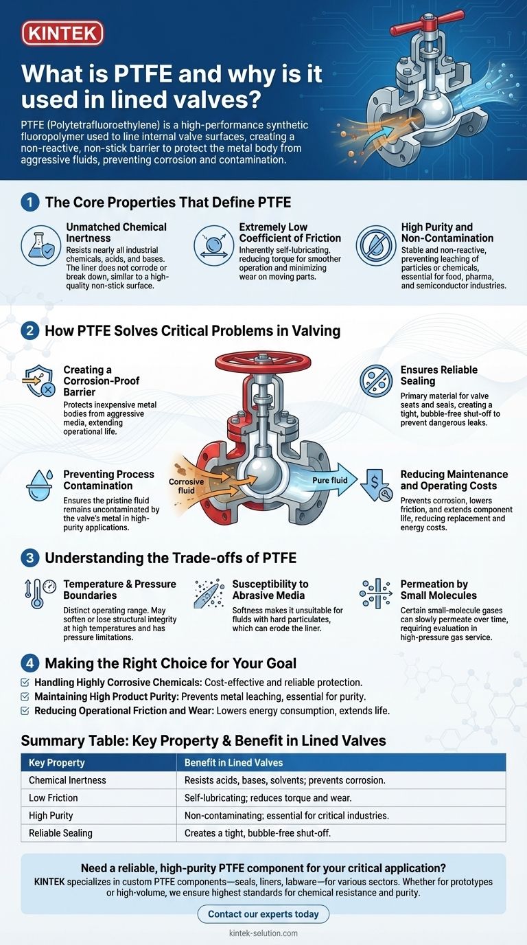 O que é PTFE e por que é usado em válvulas revestidas? Alcance Resistência Superior à Corrosão e Pureza Guia Visual