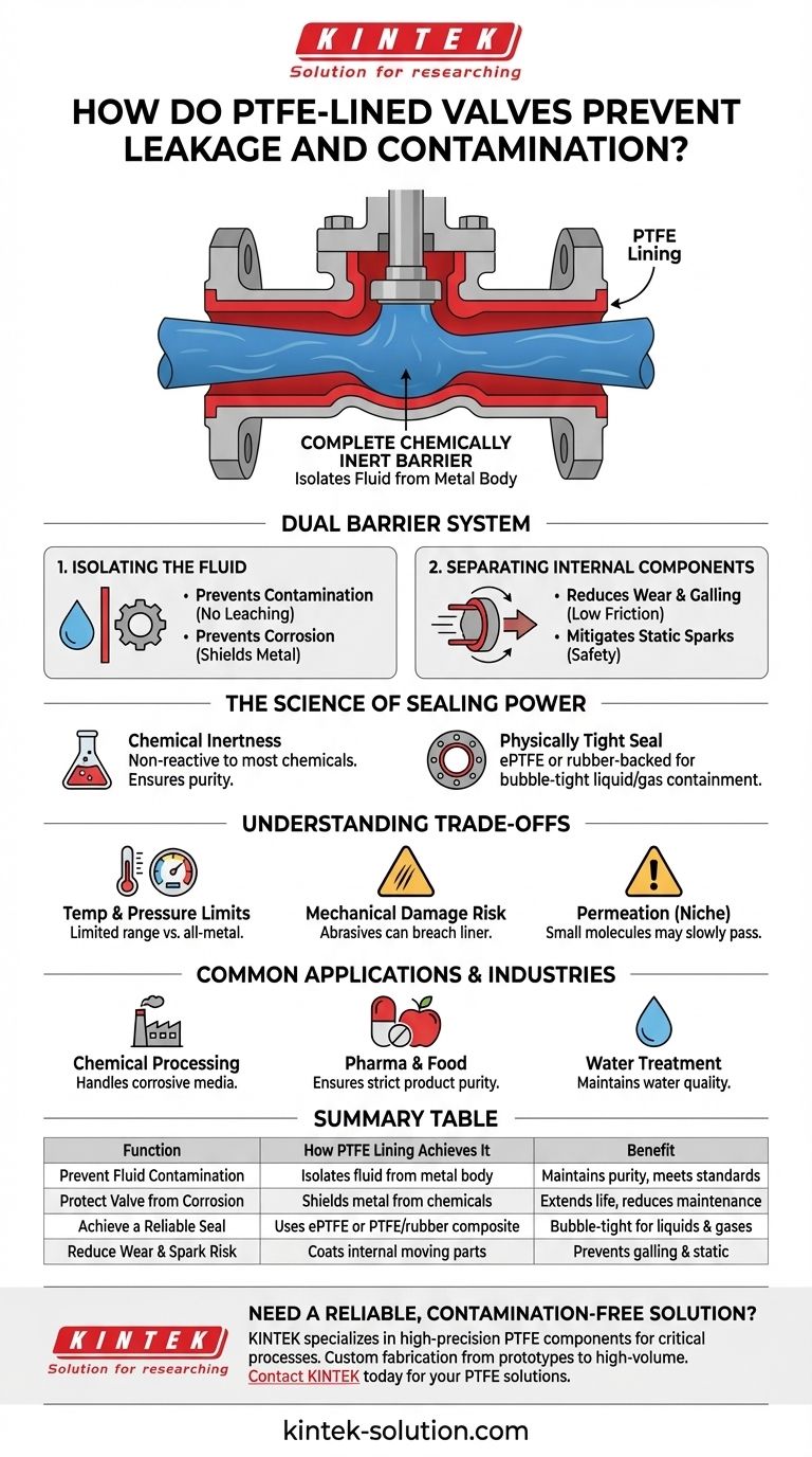 Comment les vannes revêtues de PTFE empêchent-elles les fuites et la contamination ? Assurer la pureté et protéger l'équipement Guide Visuel