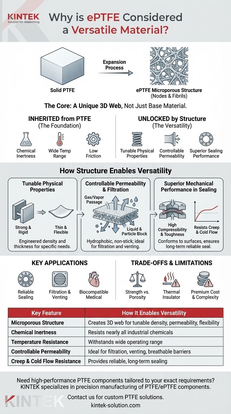 Perché l'ePTFE è considerato un materiale versatile? Sfrutta la sua struttura microporosa unica per le tue applicazioni Guida Visiva