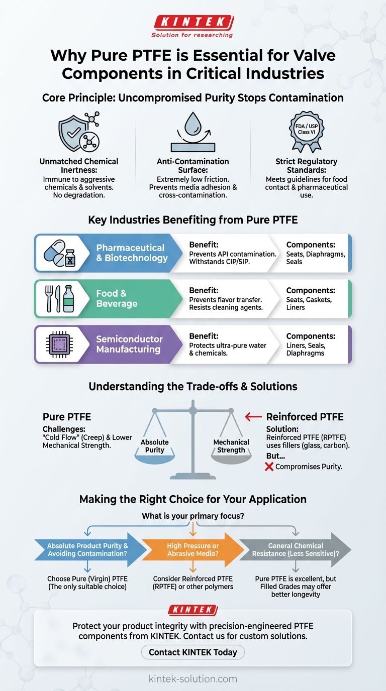 哪些行业受益于在阀门组件中使用纯PTFE，原因是什么？确保关键流程中的绝对纯度 图解指南