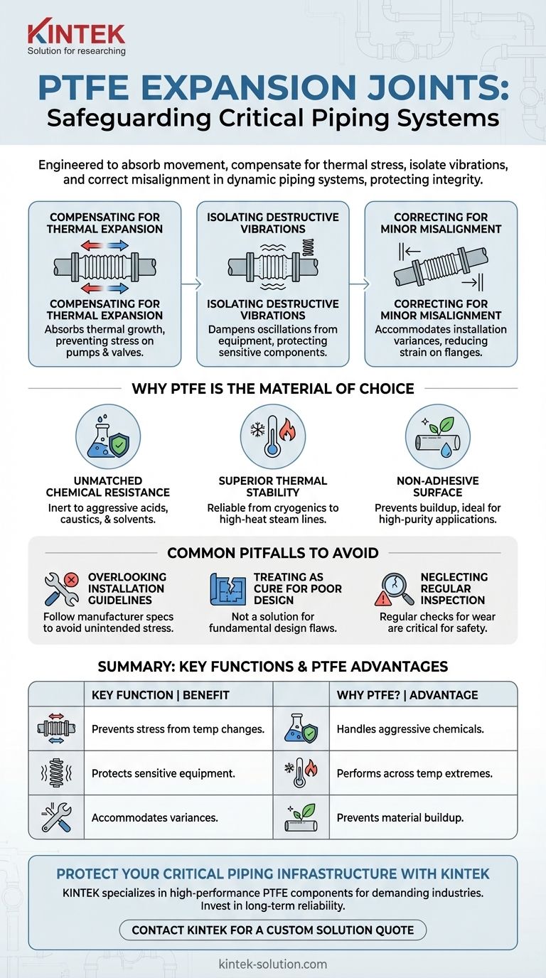 O que são juntas de expansão de PTFE e qual a sua função principal? Proteger Sistemas de Tubulação Contra Tensão e Corrosão Guia Visual