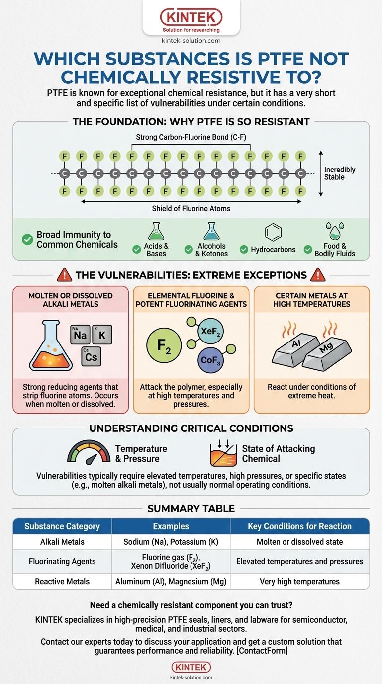 PTFE는 어떤 물질에 화학적으로 저항력이 없나요? 피해야 할 극한 조건 시각적 가이드