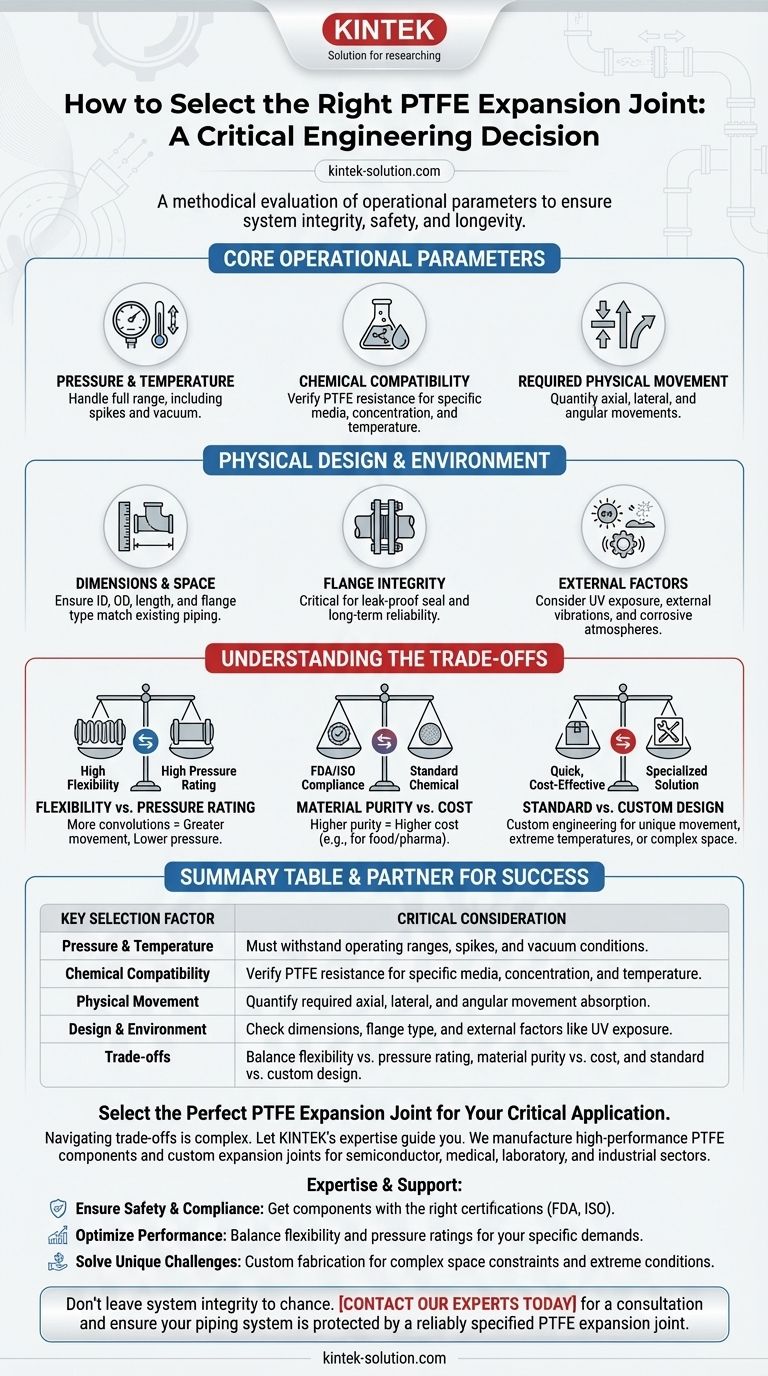 PTFE 익스팬션 조인트 선택 시 고려해야 할 요소는 무엇입니까? 시스템 무결성 및 안전 보장 시각적 가이드