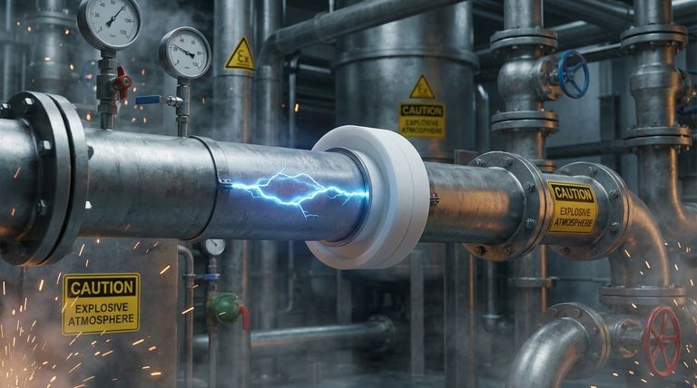 Qual característica de segurança adicional os compensadores de PTFE fornecem? Prevenir faíscas elétricas em ambientes perigosos