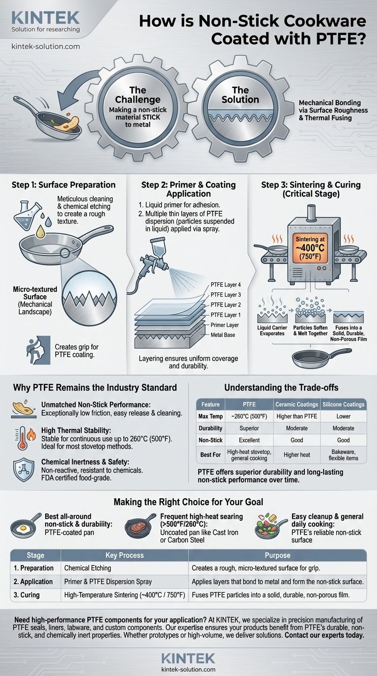 ¿Cómo se recubren los utensilios de cocina antiadherentes con PTFE? La ciencia de una superficie resbaladiza Guía Visual