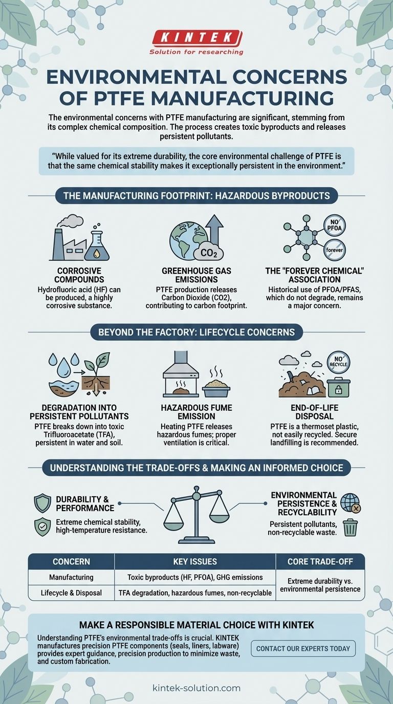 ما هي المخاوف البيئية المرتبطة بتصنيع PTFE؟ تقييم الأثر الكامل لدورة الحياة دليل مرئي