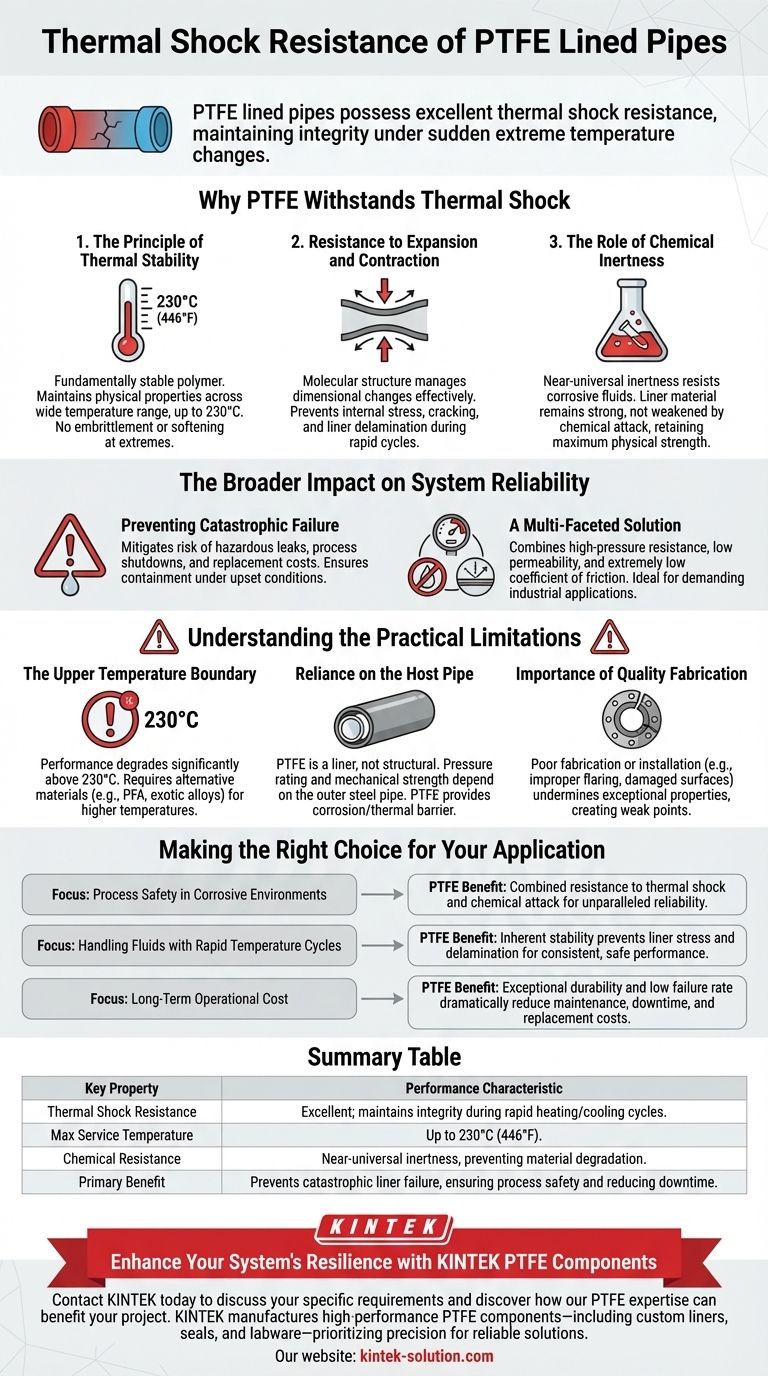 Qual é a resistência ao choque térmico de tubos revestidos com PTFE? Projetados para ciclos extremos de temperatura Guia Visual