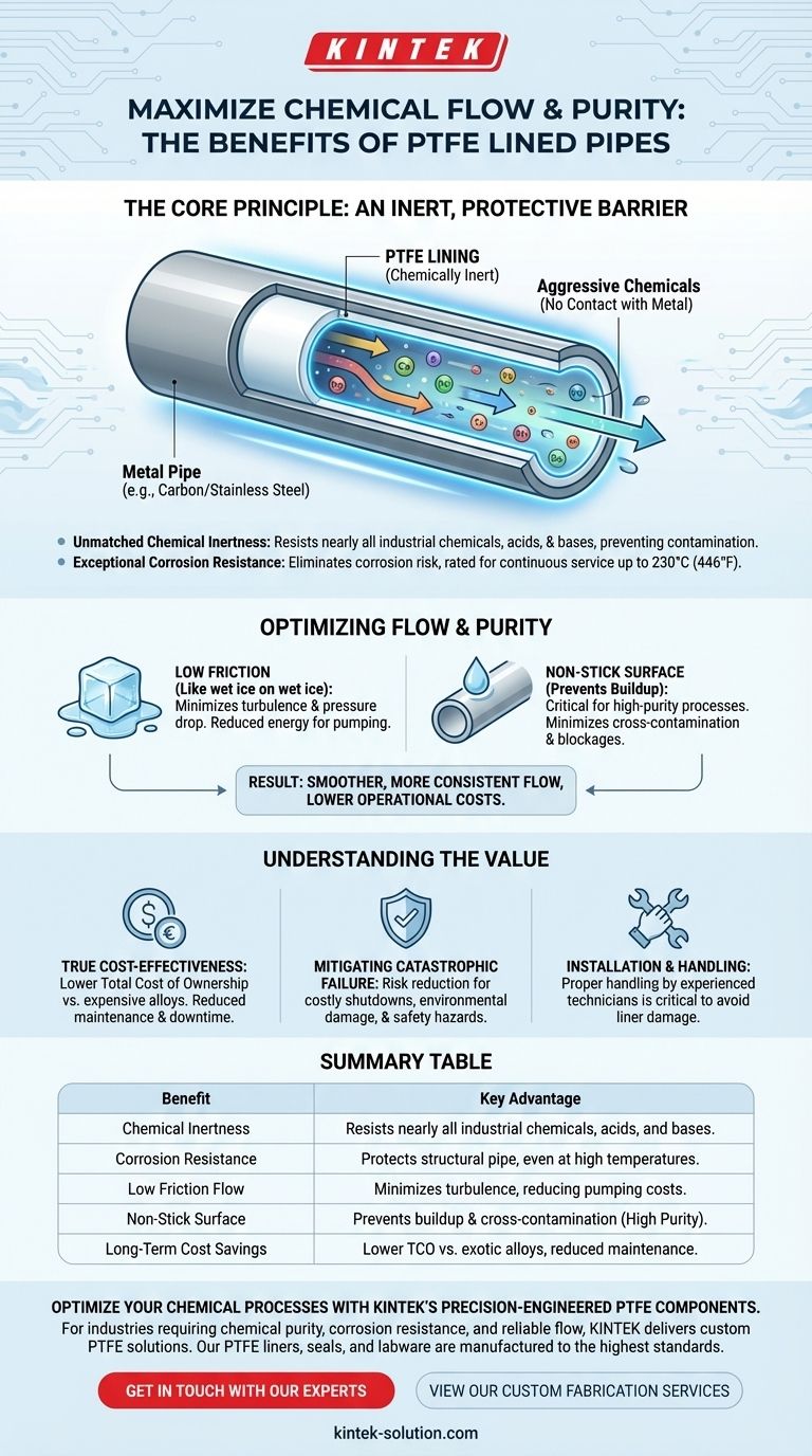 What benefits do PTFE lined pipes offer in terms of chemical flow? Ensure Corrosion-Free, High-Purity Transfer Visual Guide
