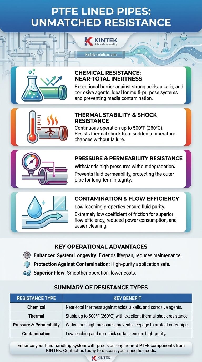 What types of resistance do PTFE lined pipes provide? Unlock Superior Chemical and Thermal Performance Visual Guide