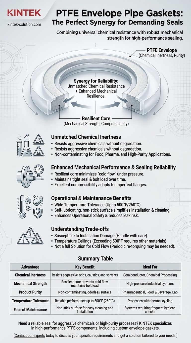 Quali sono i vantaggi delle guarnizioni per tubi a busta in PTFE? Tenuta superiore per processi chimici aggressivi e processi puri Guida Visiva