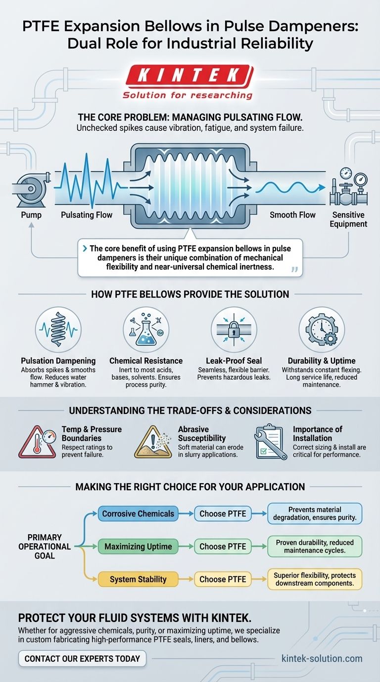 In che modo i soffietti di espansione in PTFE avvantaggiano gli smorzatori di pulsazioni? Ottenere una stabilità del flusso superiore e resistenza alla corrosione Guida Visiva