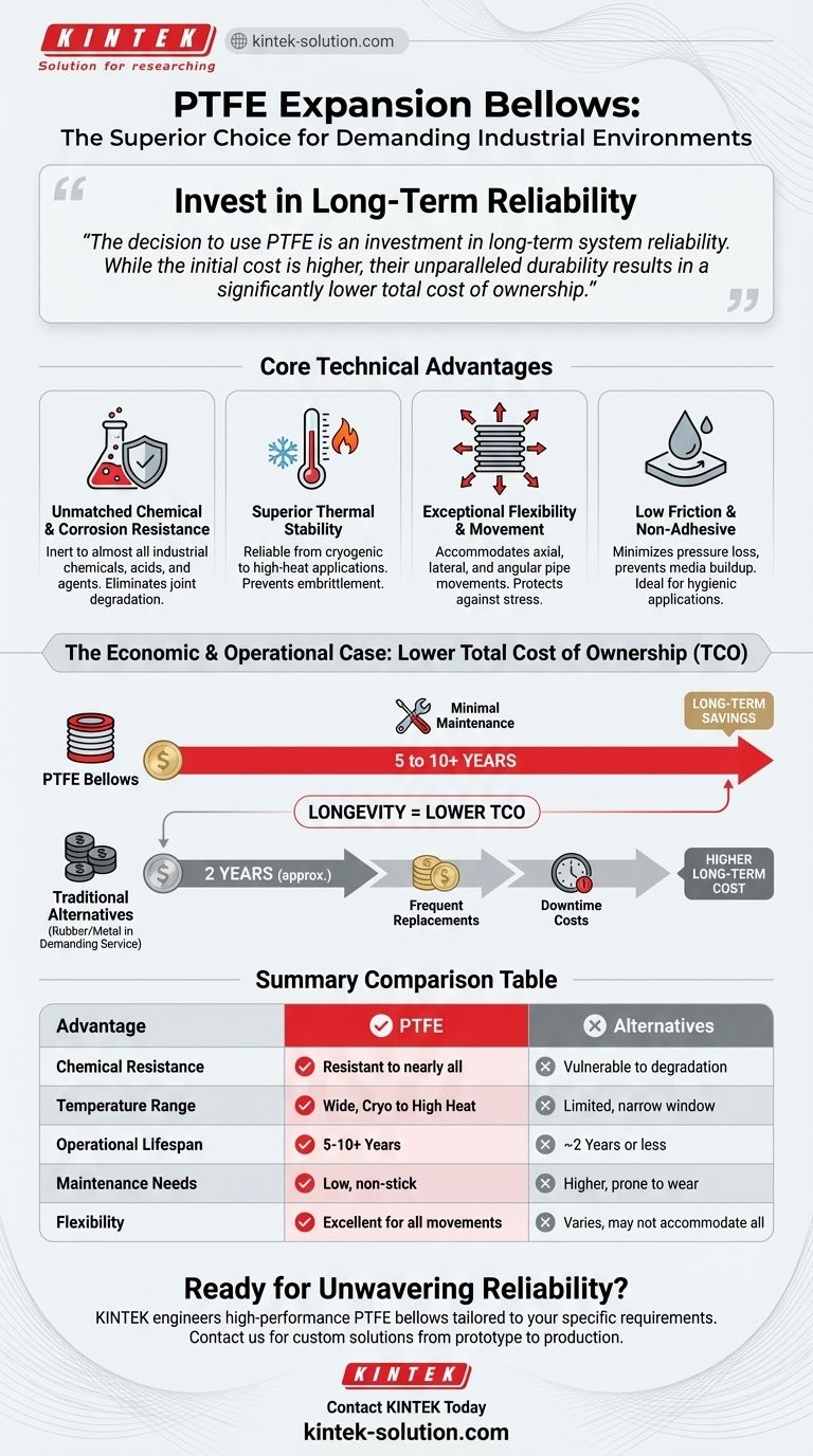 Quali vantaggi offrono i soffietti di dilatazione in PTFE rispetto alle alternative tradizionali? Ottieni un'affidabilità senza pari in ambienti esigenti Guida Visiva