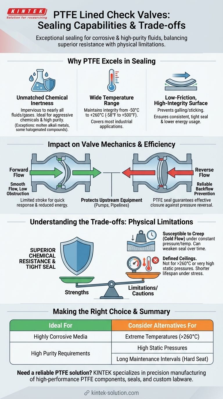 ما هي قدرات الإغلاق لصمامات عدم الرجوع المبطنة بالتفلون (PTFE)؟ تحقيق مقاومة فائقة للتآكل دليل مرئي