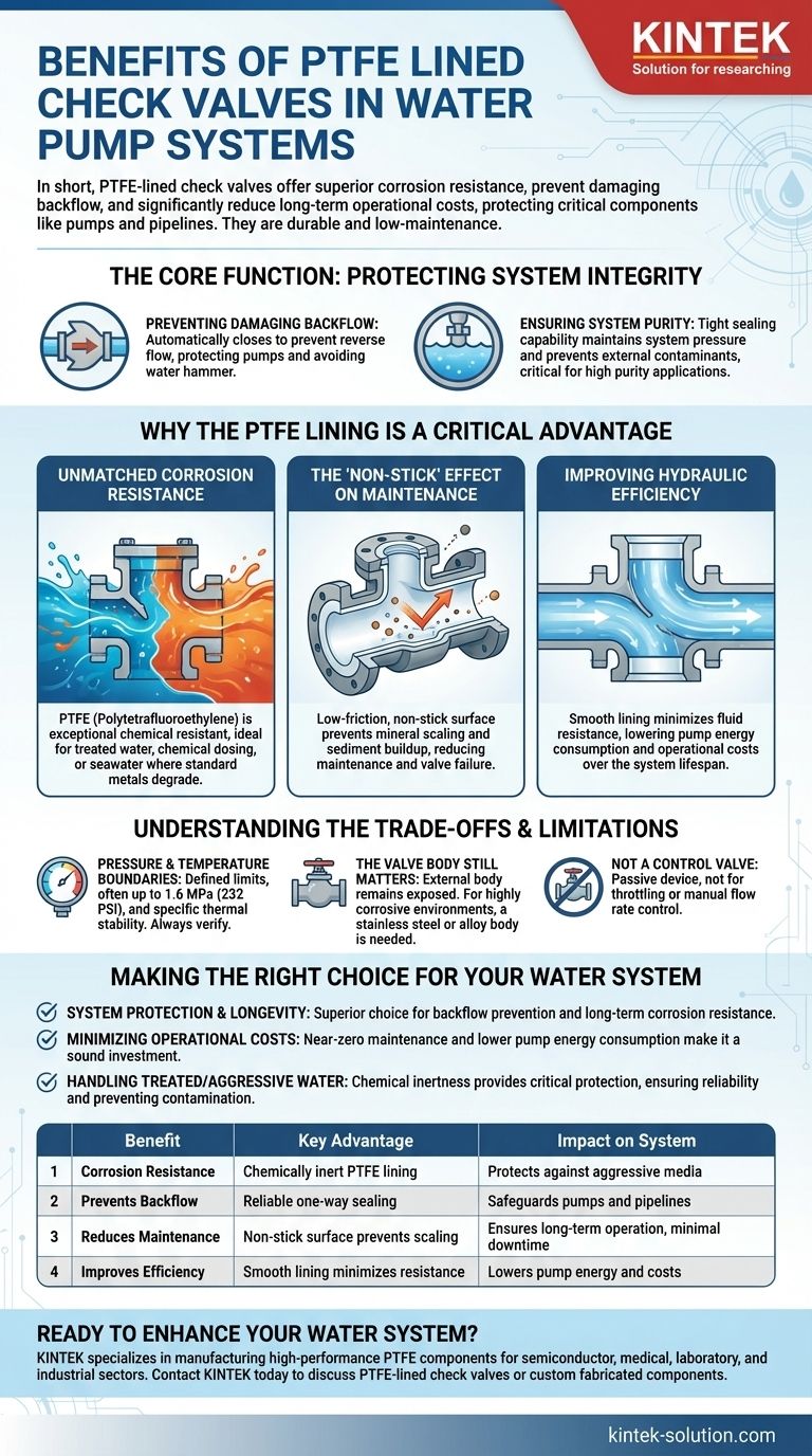 ما هي فوائد استخدام صمامات عدم الرجوع المبطنة بالتفلون (PTFE) في أنظمة مضخات المياه؟ تعزيز الموثوقية وخفض التكاليف دليل مرئي