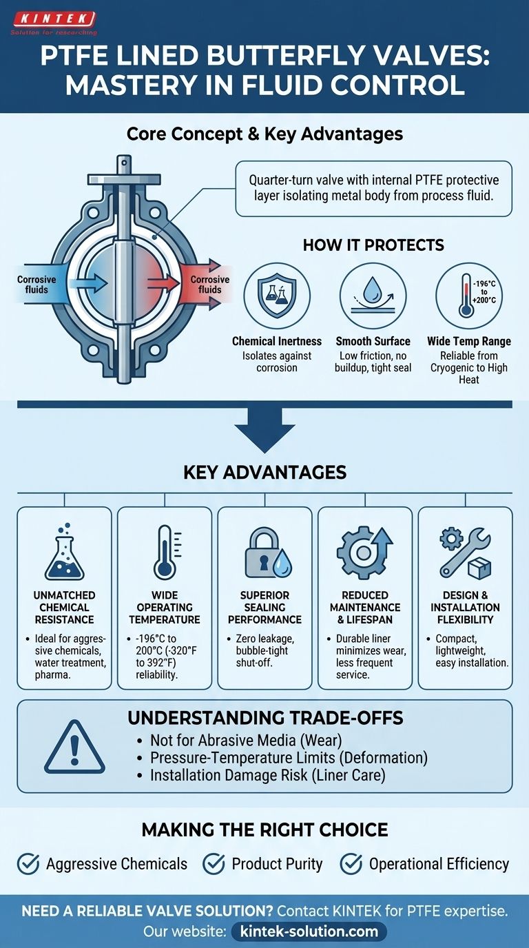 What is a PTFE lined butterfly valve and what are its main advantages? Superior Control for Corrosive & High-Purity Fluids Visual Guide