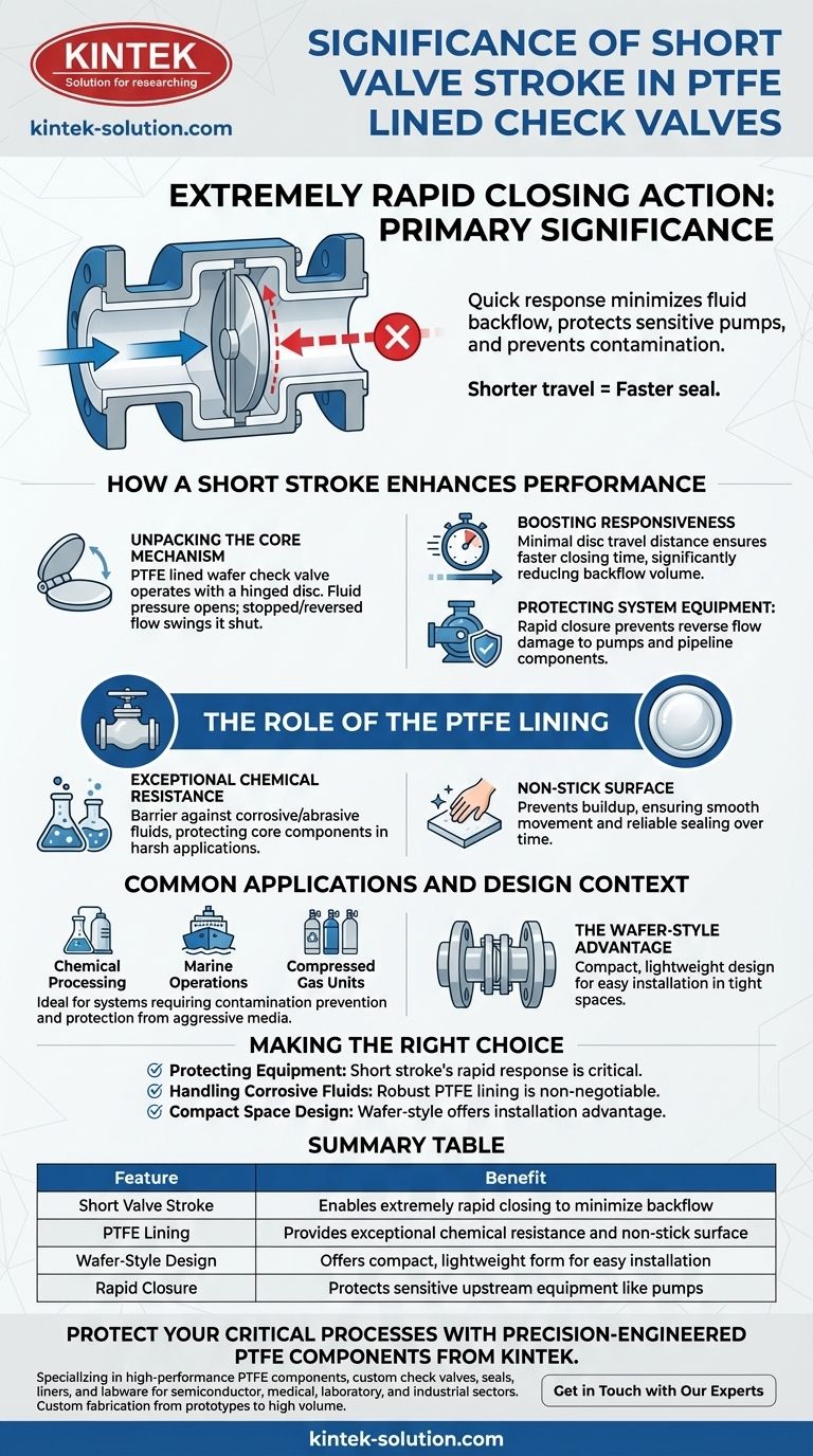 Qual è il significato della corsa breve della valvola nelle valvole di ritegno rivestite in PTFE? Ottenere una prevenzione rapida del riflusso Guida Visiva