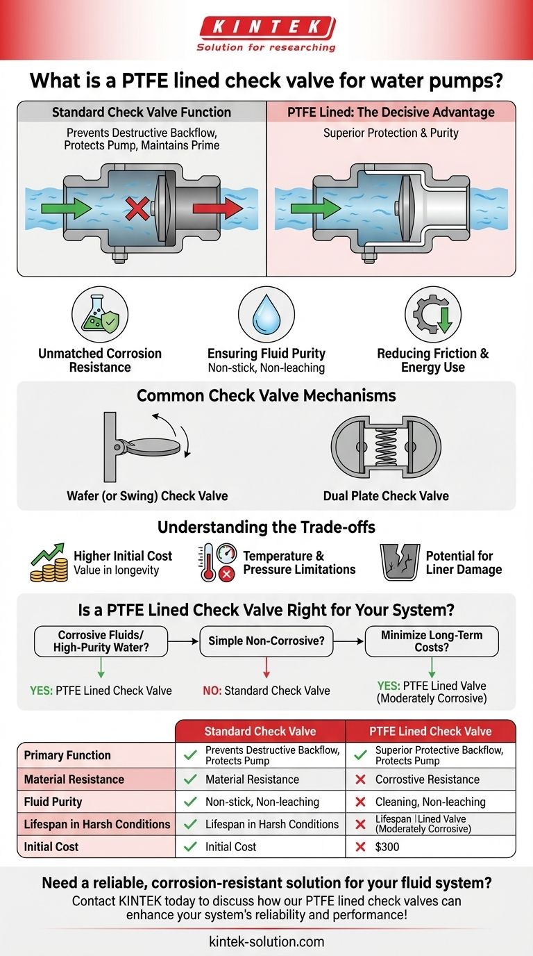 Cos'è una valvola di ritegno rivestita in PTFE per pompe dell'acqua? Proteggi la tua pompa dalla corrosione e dal riflusso Guida Visiva