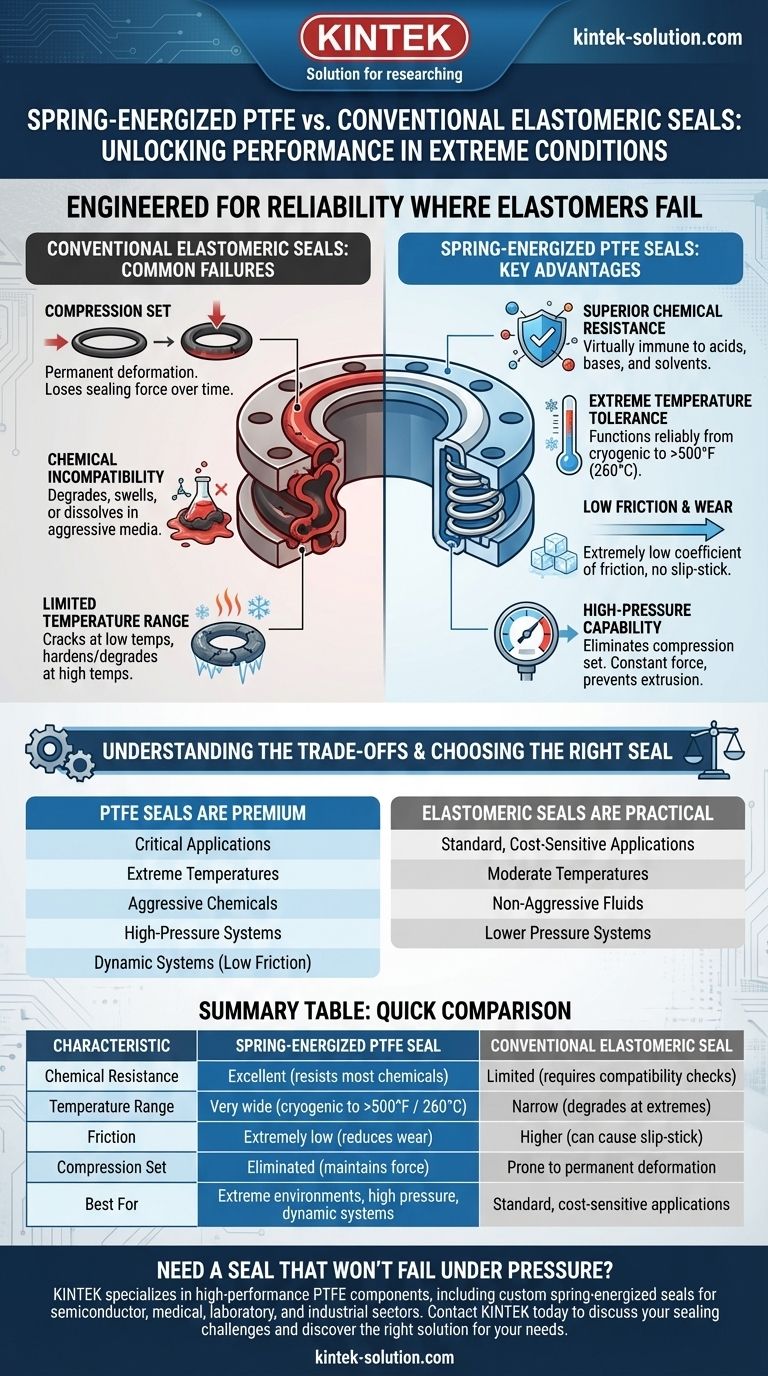Quais são as vantagens das vedações de PTFE energizadas por mola? Confiabilidade Inigualável em Condições Extremas Guia Visual