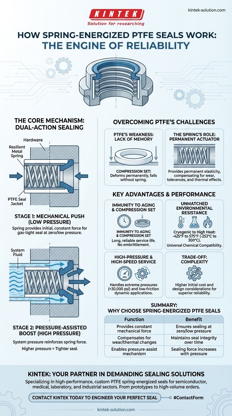 Como funciona o energizador de mola em vedações de PTFE? Garanta um Desempenho Sem Vazamentos em Condições Extremas Guia Visual
