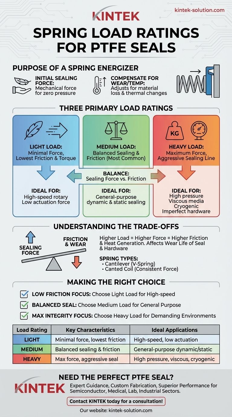 PTFE 密封件有哪些不同的弹簧负载等级？优化性能和使用寿命 图解指南