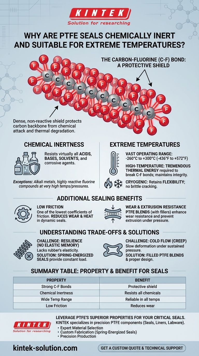 Por que as vedações de PTFE são quimicamente inertes e adequadas para temperaturas extremas? A Ciência da Estabilidade Incomparável Guia Visual