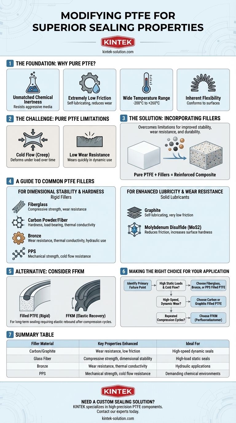 How can PTFE be modified to enhance its sealing properties? Boost Durability & Performance Visual Guide