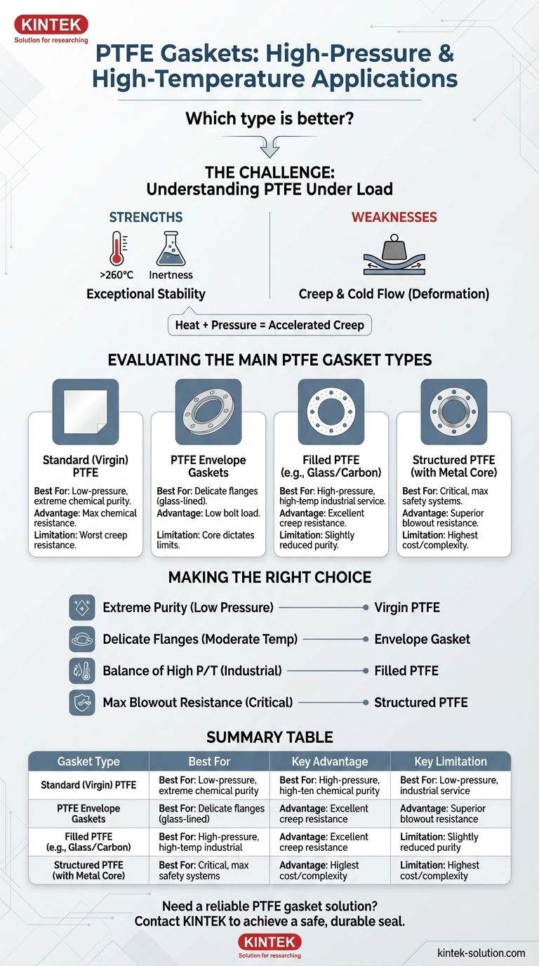أي نوع من حشيات PTFE أفضل لتطبيقات الضغط العالي ودرجة الحرارة العالية؟ اكتشف الحل الأمثل للأختام الصعبة دليل مرئي
