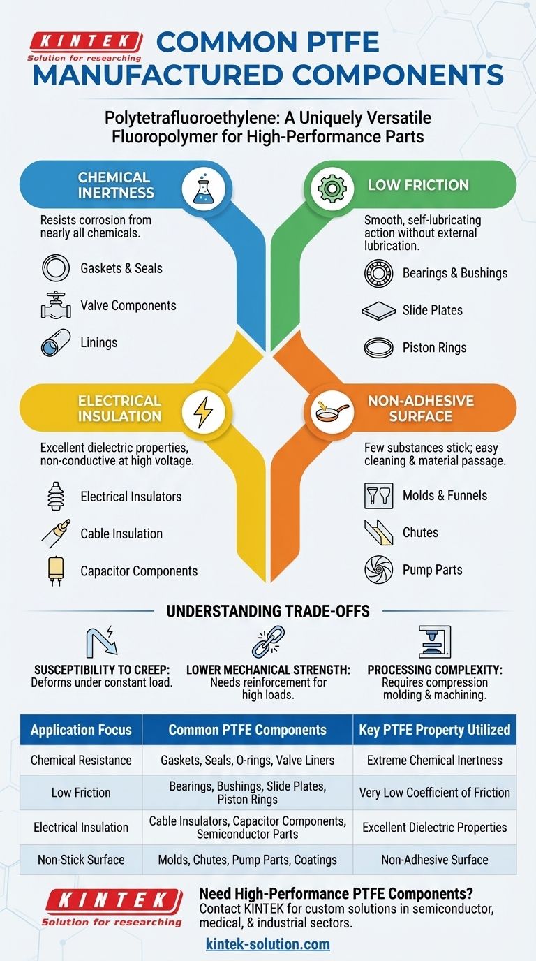 PTFE로 일반적으로 제조되는 부품 유형은 무엇입니까? 씰, 베어링, 절연체 및 기타 시각적 가이드