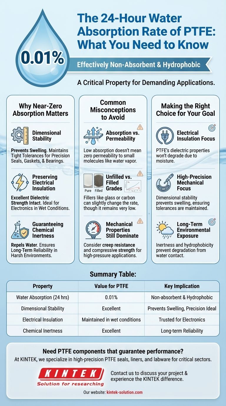 ¿Cuál es la tasa de absorción de agua del PTFE después de 24 horas? Desbloquee una estabilidad de material inigualable Guía Visual