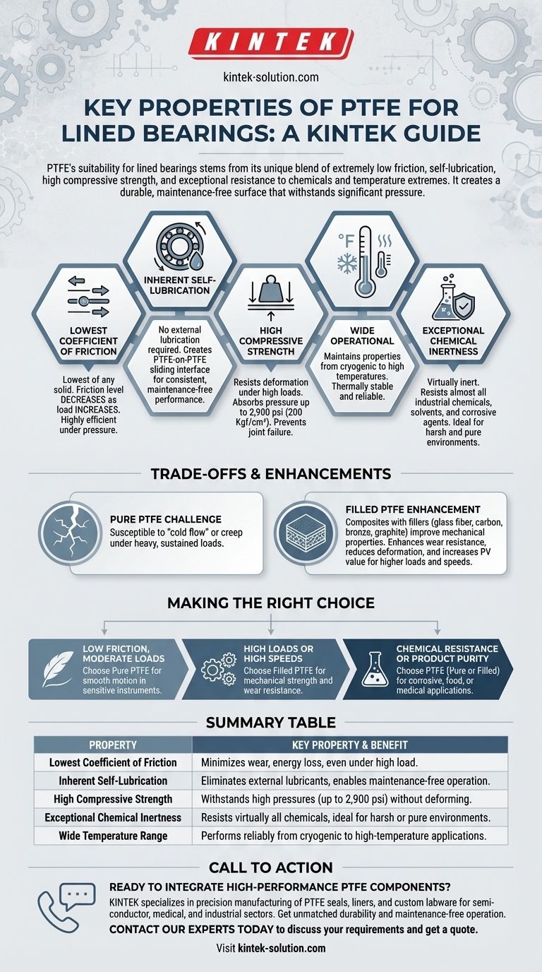 PTFEをライニングベアリングに適したものにしている主な特性は何ですか？究極の低摩擦ソリューションを発見してください ビジュアルガイド