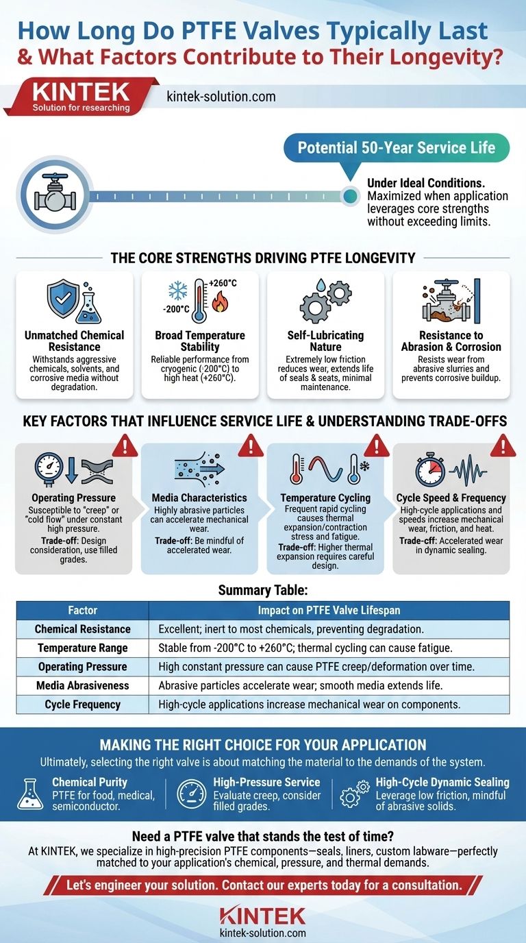 ما هو العمر الافتراضي النموذجي لصمامات PTFE؟ تعظيم العمر الافتراضي للصمام حتى 50 عامًا دليل مرئي