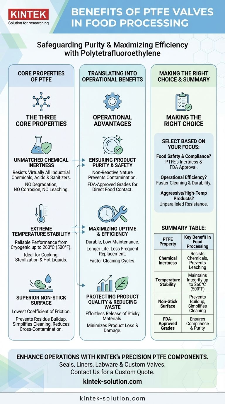 Quali sono i vantaggi dell'utilizzo di valvole in PTFE nell'industria della trasformazione alimentare? Garantire Sicurezza, Purezza ed Efficienza Guida Visiva