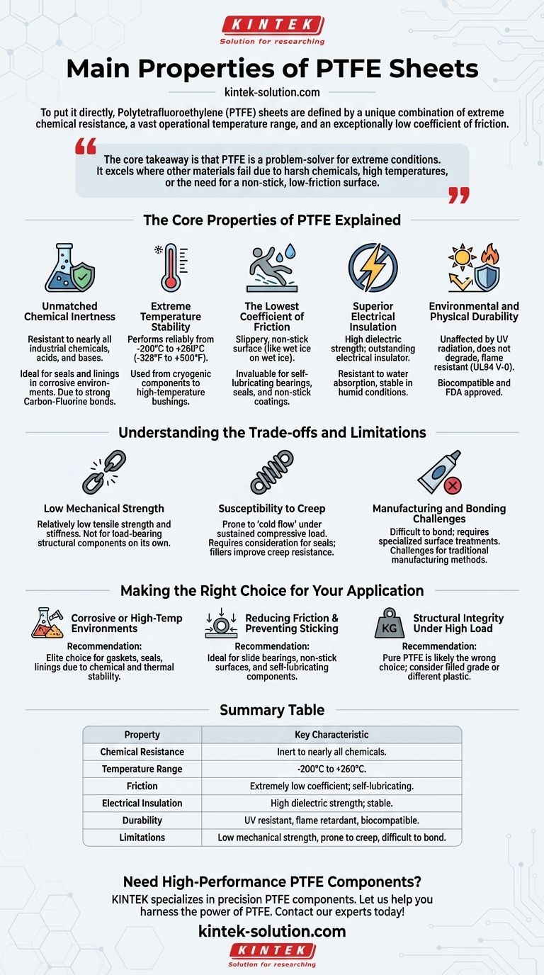 聚四氟乙烯（PTFE）板材的主要特性是什么？为您的应用解锁极致性能 图解指南