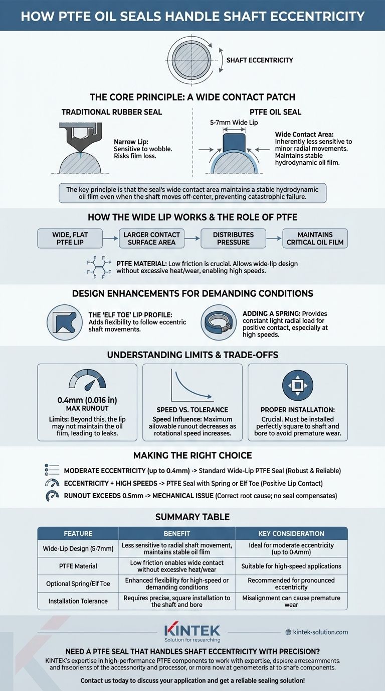 In che modo il design del paraolio in PTFE gestisce l'eccentricità dell'albero? Ottenere una tenuta affidabile in condizioni dinamiche Guida Visiva