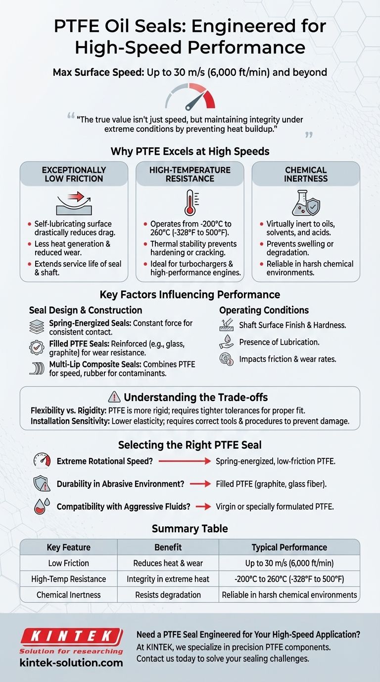 Qual capacidade de velocidade os retentores de óleo de PTFE possuem? Lidam com altas velocidades de até 30 m/s Guia Visual