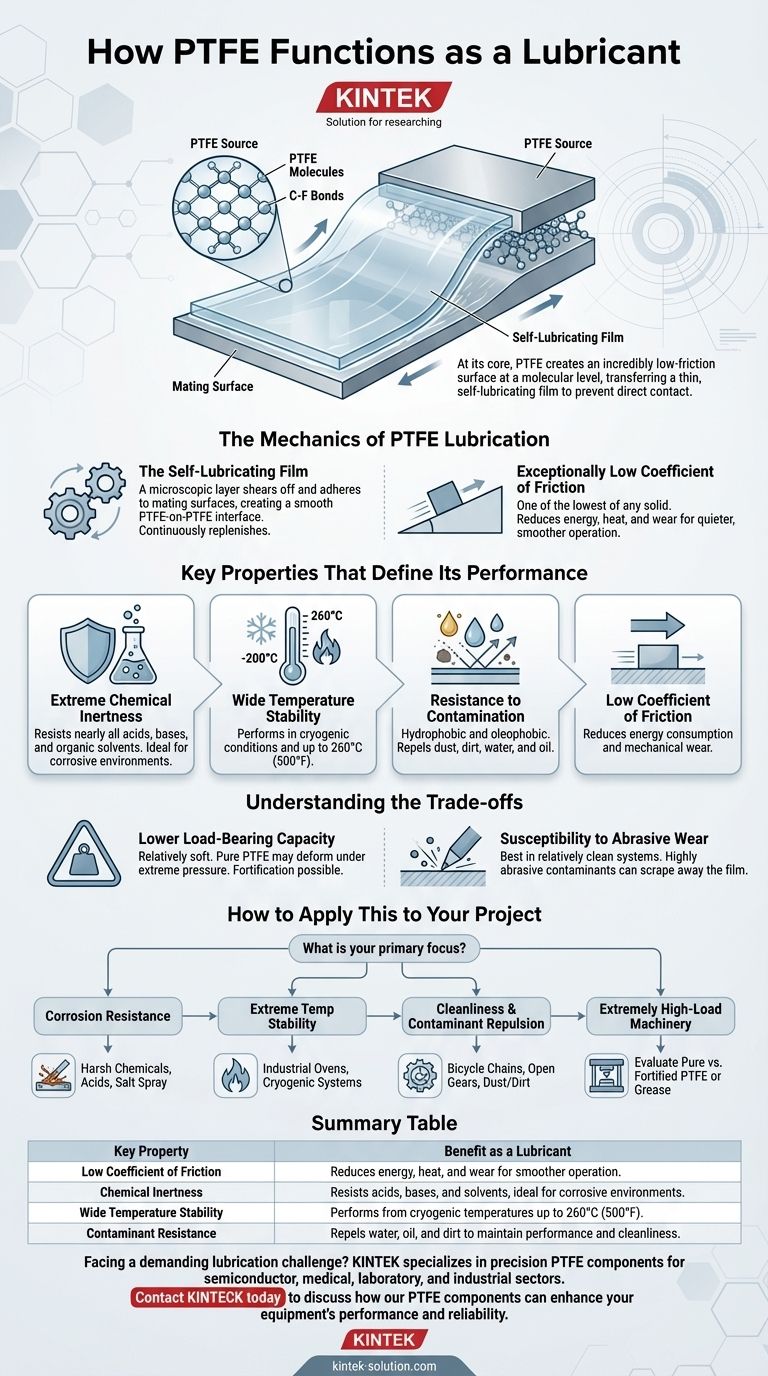 Como o PTFE funciona como lubrificante? Domine o Desempenho de Baixo Atrito em Ambientes Hostis Guia Visual